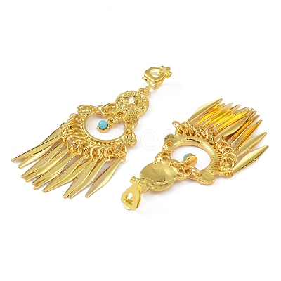 Bohemia Zinc Alloy Rhinestone & Resin Clip-on Earrings LS-EJEW-C089-03G-1