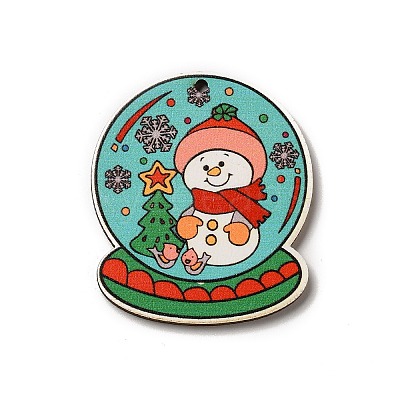 Single Face Printed Wood Pendants WOOD-H102-02C-1