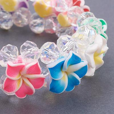 AB Color Plated Glass Bead Multi-Strand Stretch Bracelets BJEW-JB03308-1
