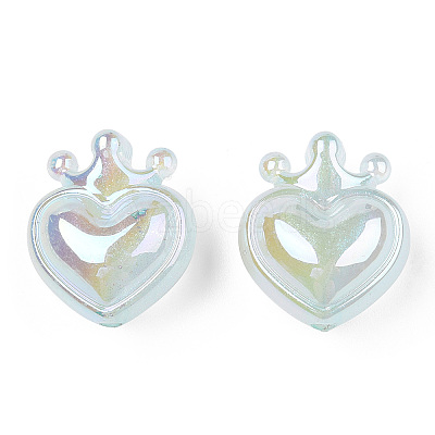 UV Plating Rainbow Iridescent Acrylic Beads OACR-T027-01-A-1