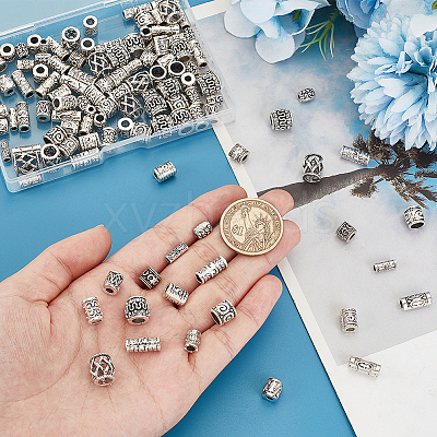 120Pcs 12 Styles Tibetan Style Alloy Beads FIND-PH0018-86-1
