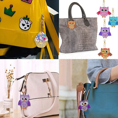 Owl DIY Diamond Painting Keychain Sets DIY-WH0163-82-1