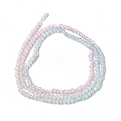Transparent Gradient Color Glass Beads Strands GLAA-H021-01A-17-1