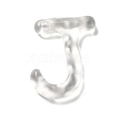 Transparent Resin Alphabet Pendants RESI-C028-02J-1