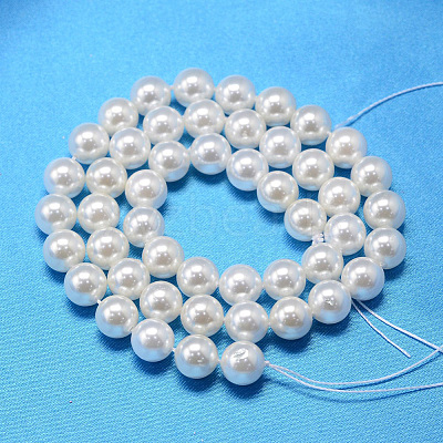 Round Shell Pearl Bead Strands X-BSHE-L011-10mm-A013-1