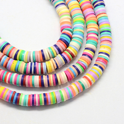 Handmade Polymer Clay Beads X-CLAY-R067-6.0mm-M1-1