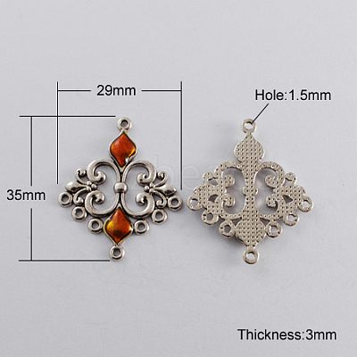 Alloy Enamel Chandelier Component Links ENAM-EA9734Y-6-1