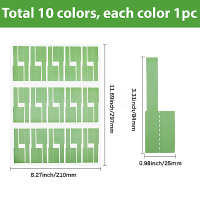 10Pcs 10 Colors Paper Self-Adhesive Stickers DIY-SP0006-12-1