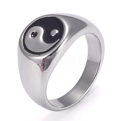 304 Stainless Steel Finger Rings STAS-H101-01P-7-1