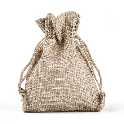Burlap Packing Pouches Drawstring Bags ABAG-Q050-10x14-01-1