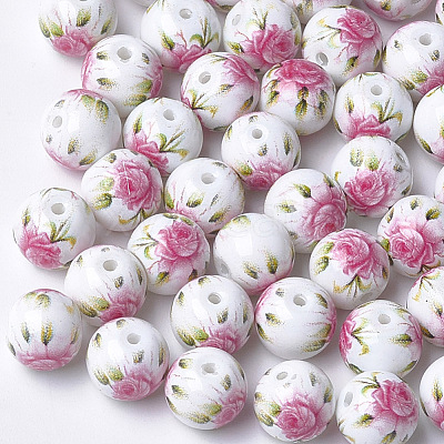 Printed & Spray Painted Glass Beads GLAA-S047-02A-11-1