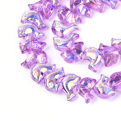 Baking Paint Electroplate Transparent Glass Beads Strands EGLA-N017-06-B03-1
