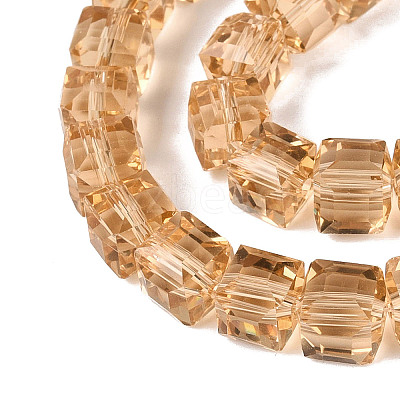 Transparent Glass Beads Strands GLAA-R041-8x8mm-A06-1