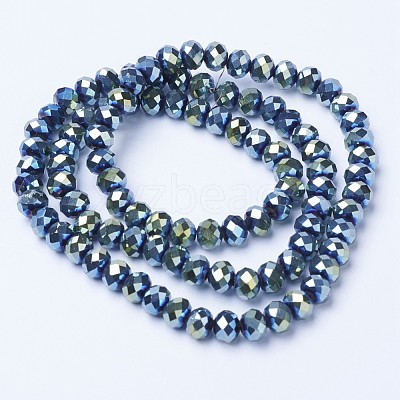 Electroplate Transparent Glass Beads Strands EGLA-A034-T6mm-UA09-1