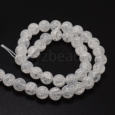 Crackle Glass Round Beads Strands CCG-E001-12mm-04-1
