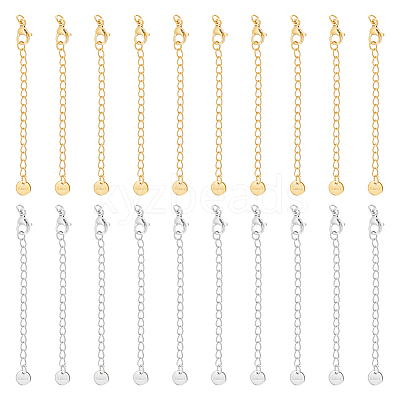 20Pcs 2 Colors 304 Stainless Steel Chain Extender STAS-UN0060-91-1