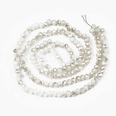 Electroplate Opaque Solid Color Glass Beads Strands X-EGLA-Q112-B02-1