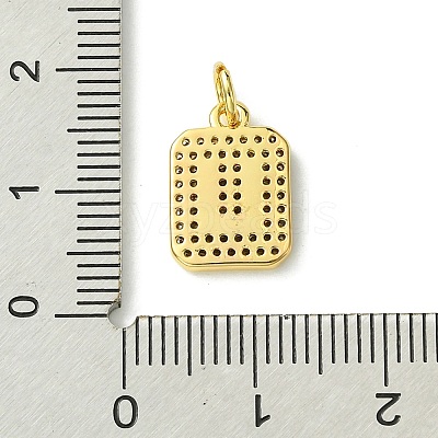 Rack Plating Brass Micro Pave Clear Cubic Zirconia Charms KK-G501-01U-G-1