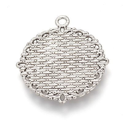 Tibetan Style Alloy Pendant Cabochon Settings TIBE-T003-08AS-NR-1