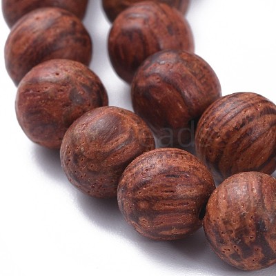 Wood Beads Strands X-WOOD-F008-03-C-1