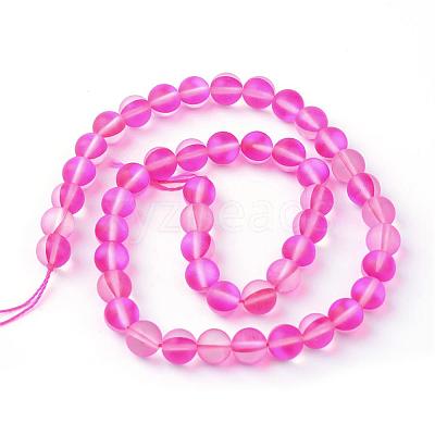 Synthetic Moonstone Beads Strands G-R375-6mm-A-1