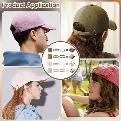 40Sets 4 Colors Iron Baseball Hat Cap Buckle Strap Clasp Clip Kit FIND-BC0014-11-1