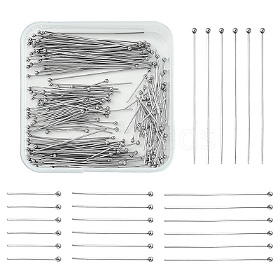 200Pcs 4 Styles 304 Stainless Steel Ball Head Pins for Craft Jewelry Making STAS-YW0001-71-1