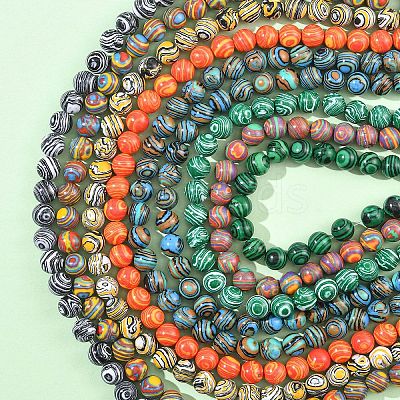 1 Strand Synthetic Malachite Dyed Beads Strands G-YW0002-64A-1
