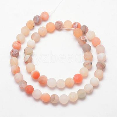 Natural Druzy Geode Agate Bead Strands G-K166-09-8mm-02-1