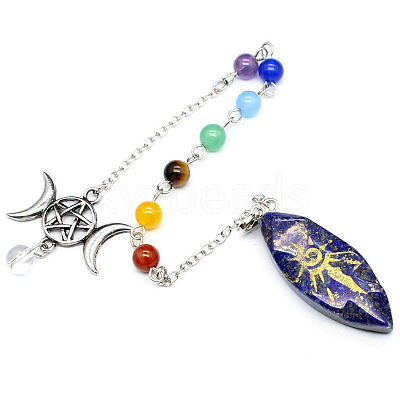 Natural Lapis Lazuli Horse Eye Dowsing Pendulum Big Pendants PW-WG8D3DA-05-1