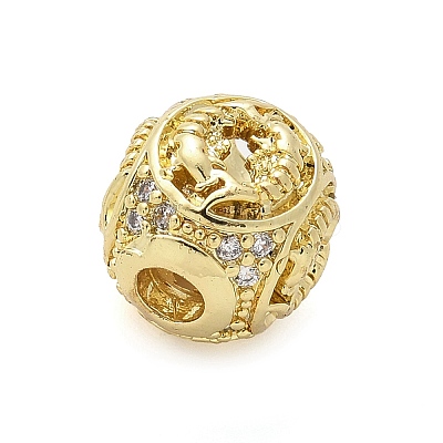 Brass Micro Pave Cubic Zirconia Beads KK-Z095-04G-12-1
