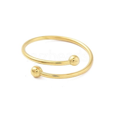 304 Stainless Steel Round Wrap Open Cuff Rings for Women Men RJEW-Z071-01G-1