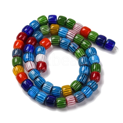 Handmade Lampwork Chevron Beads Strands X-LAMP-K041-01B-03-1