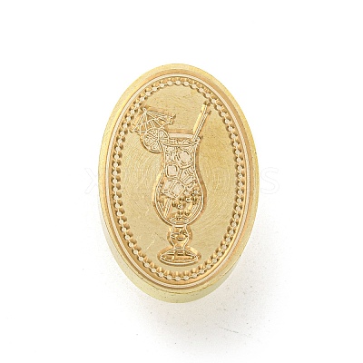 Golden Tone Wax Seal Brass Stamp Head AJEW-G056-03D-1