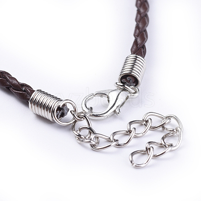 Trendy Braided Imitation Leather Necklace Making NJEW-S105-002-1