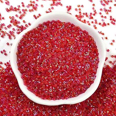 Transparent Colours Rainbow Glass Seed Beads SEED-H003-12F-1