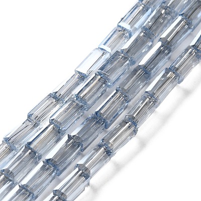 Electroplate Transparent Glass Beads Strands Pearl Luster Plated EGLA-H106-01A-PL06-1