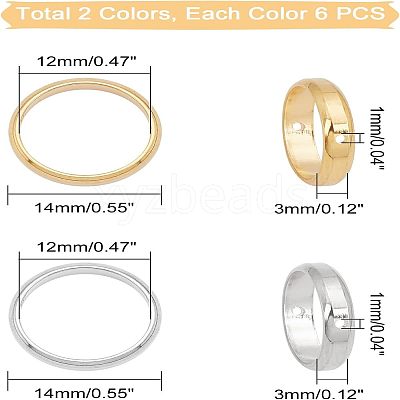 12pcs 2 Colors 304 Stainless Steel Bead Frames STAS-UN0023-58-1