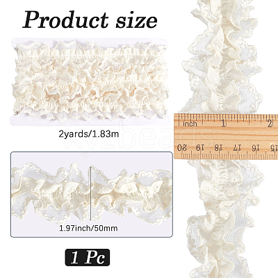 Cotton Pleated Elastic Lace Ribbon OCOR-WH20006-30B-1