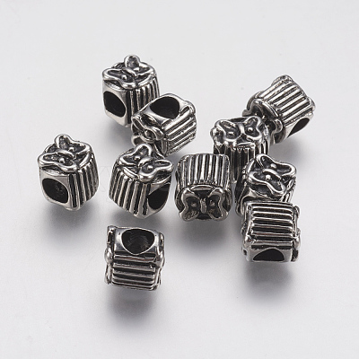 Ion Plating(IP) 304 Stainless Steel European Beads STAS-J022-136AS-1