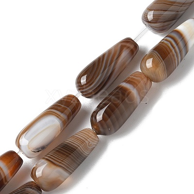 Natural Banded Agate Beads Strands G-NH0001-I01-01-1
