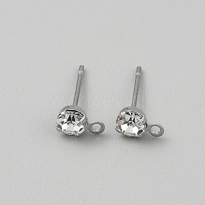 Brass Stud Earring Findings KK-WH20004-11A-P-1