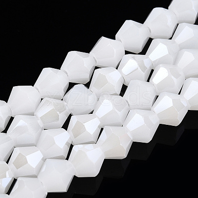 Imitation Jade Electroplate Glass Beads Strands EGLA-A039-J6mm-A06-1