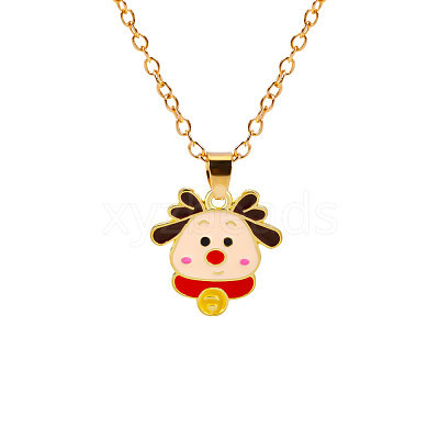 Christmas Alloy Enamel Pendant Necklaces FS-WGA5363-11-1