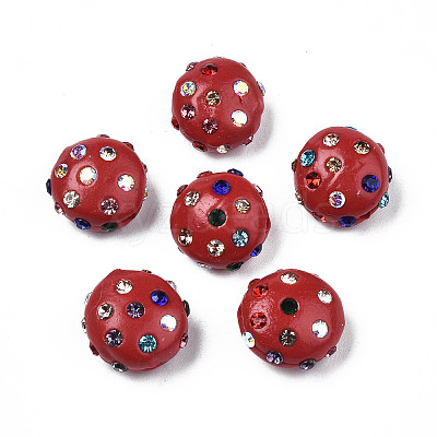 Polymer Clay Rhinestone Beads RB-S056-27C-1