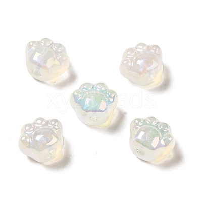 UV Plating Rainbow Iridescent Acrylic Beads PACR-M002-08-1