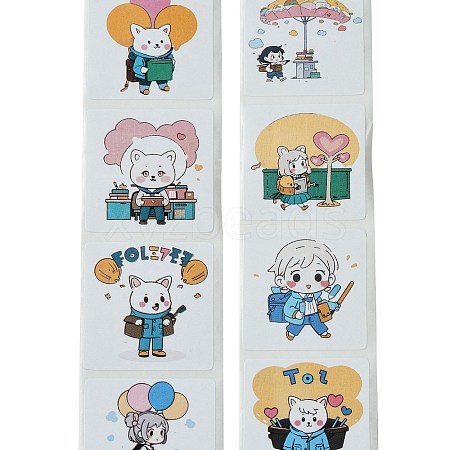 8 Styles Self-Adhesive Paper Cartoon Reward Stickers LS-DIY-R083-02B-1