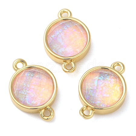 Synthetic Opal Connector Charms KK-S370-05G-03-1