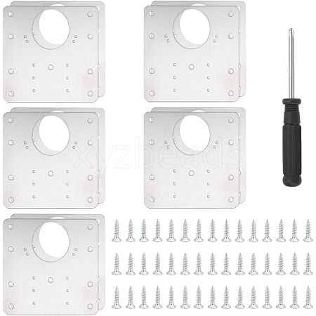 Unicraftale 10 Sets 430 Stainless Steel Mounting Plate AJEW-UN0001-33-1