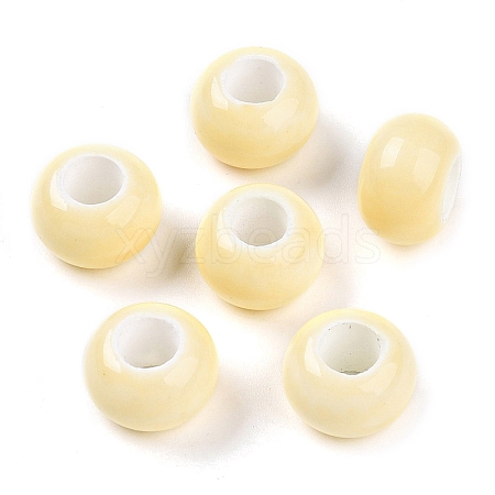 Glazed Porcelain Rondelle Beads PORC-Q219-13x9-F25-1